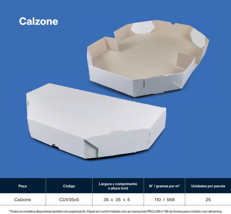 📦 Caixa para Calzone – Modelo Conjugado | Reflopack
